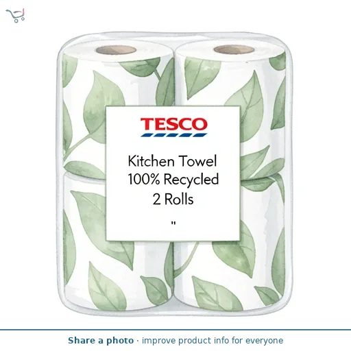 Tesco Kitchen Towel 100% Recycled 2 Rolls