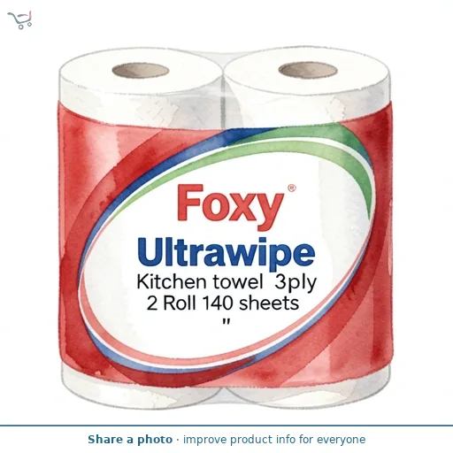 Foxy Ultrawipe Kitchen towel 3ply 2 Roll 140 sheets