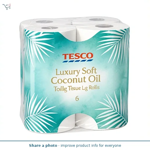Tesco Luxury Soft Coconut Oil Toilet Tissue 6 Long Rolls