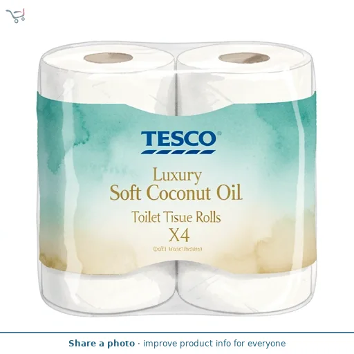 Tesco Luxury Soft Coconut Oil Toilet Tissue Rolls X4