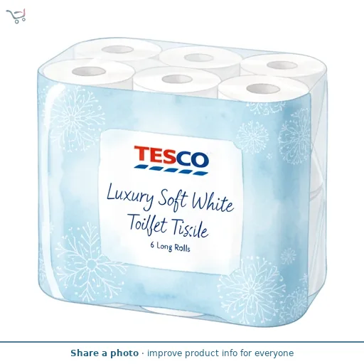 Tesco Luxury Soft White Toilet Tissue 6 Long Rolls