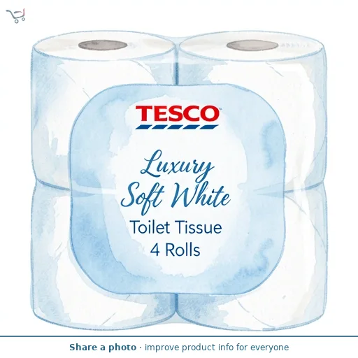 Tesco Luxury Soft White Toilet Tissue 4 Rolls