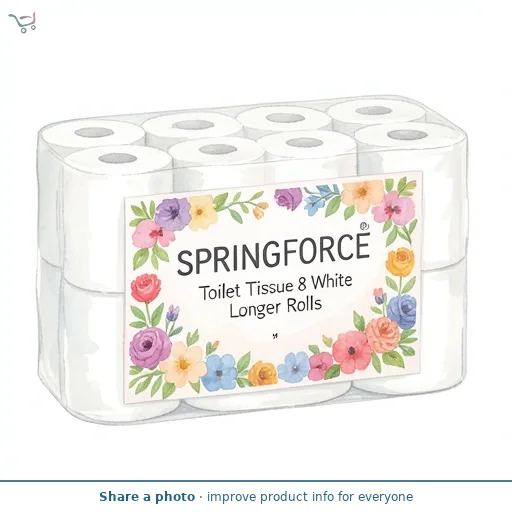 Springforce Toilet Tissue 8 White Longer Rolls