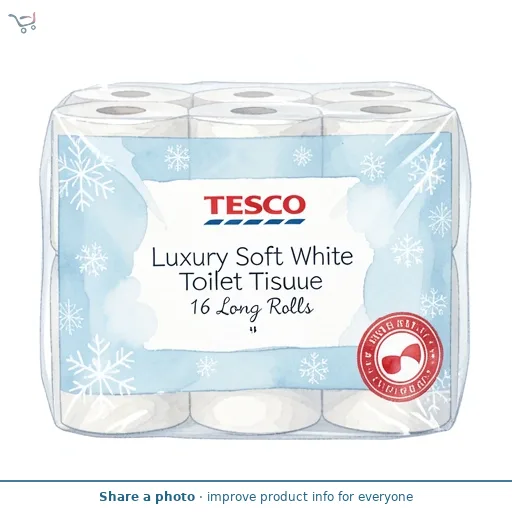 Tesco Luxury Soft White Toilet Tissue 16 Long Rolls