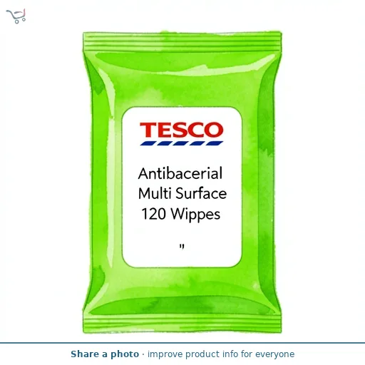 Tesco Antibacterial Multi Surface 120 Wipes Apple