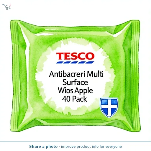 Tesco Antibacterial Multi Surface Wipes Apple 40 Pack
