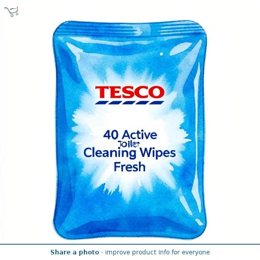 Tesco 40 Active Toilet Cleaning Wipes Fresh