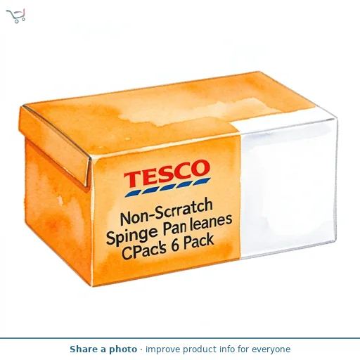 Tesco Non-Scratch Sponge Pan Cleaners 6 Pack