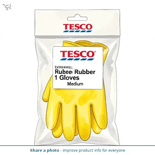 Tesco Extra Wear Rubber 1 Gloves Medium
