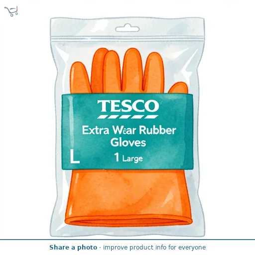 Tesco Extra Wear Rubber Gloves 1 Large