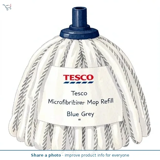 Tesco Microfibre Mop Refill Blue Grey