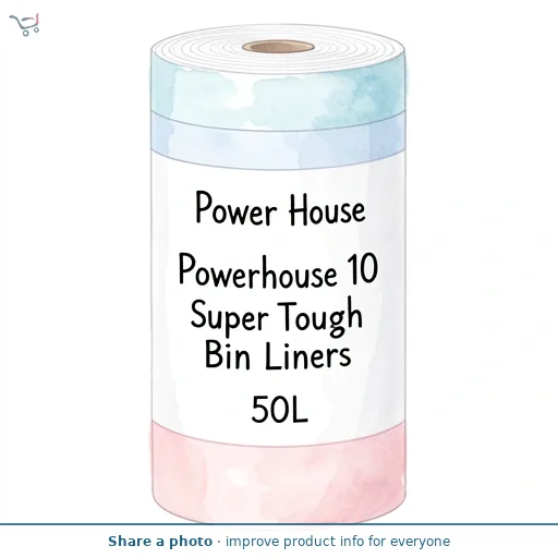 Powerhouse 10 Super Tough Bin Liners 50L  