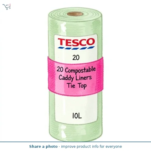 Tesco 20 Compostable Caddy Liners Tie Top 10L