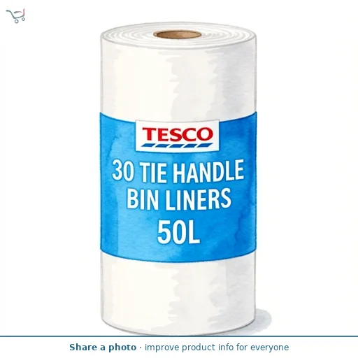 TESCO 30 TIE HANDLE BIN LINERS 50L