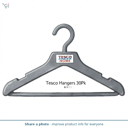 Tesco Hangers 30Pk Grey