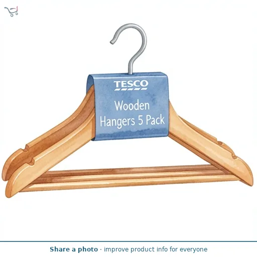 Tesco Wooden Hangers 5 Pack