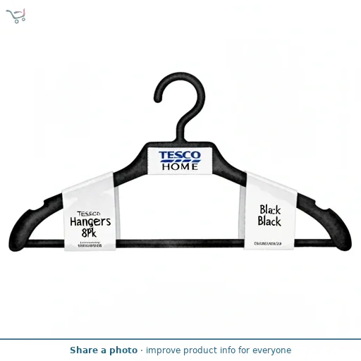 Tesco Hangers 8Pk Black