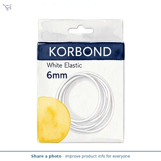 Korbond Care & Repair Polyester Elastic White 12mm x 2m