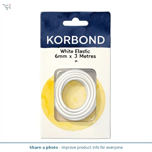 Korbond Care & Repair Elastic Polyester White 6mm x 3m