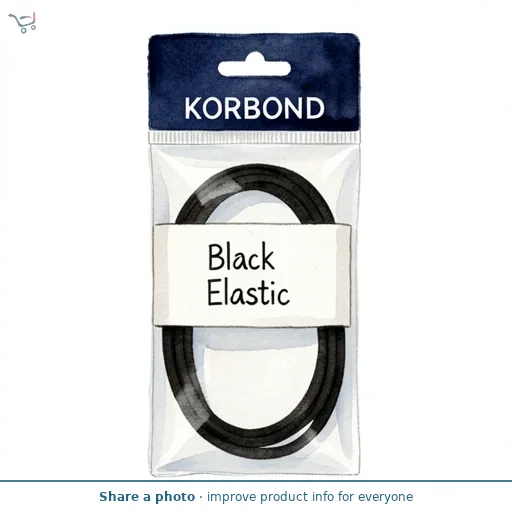 Korbond Care & Repair Polyester Elastic Black 12mm x 2m