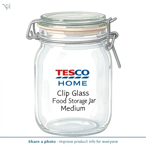 Tesco Clip Glass Food Storage Jar Medium