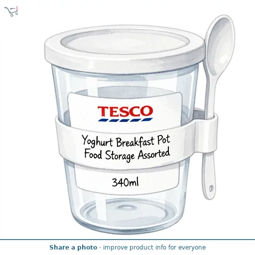 Tesco Yoghurt Breakfast Pot Food Storage Assorted 340ml