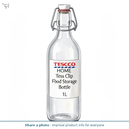 Tesco Clip Glass Food Storage Bottle 1L