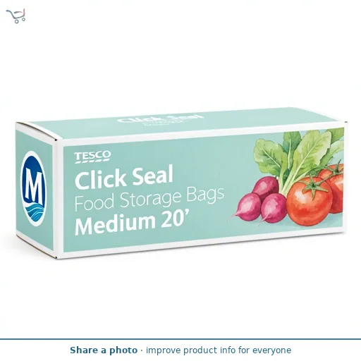Tesco Click Seal Food Storage Bags Medium 20'
