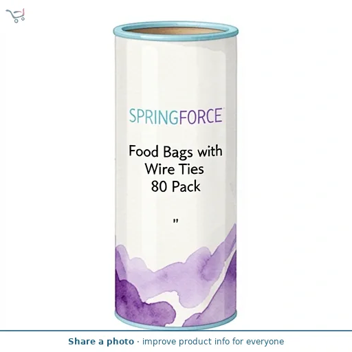 Springforce Food Bags with Wire Ties 80 Pack