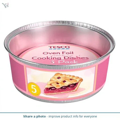Tesco Oven Foil Round Cooking Dishes 5 Pack
