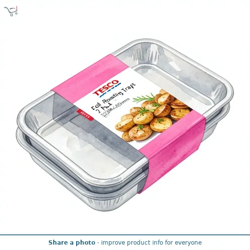 Tesco Foil Roasting Trays 2 Pack 326Mmx260mm