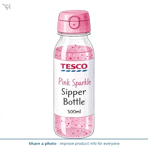 Tesco Pink Sparkle Sipper Bottle 500ml