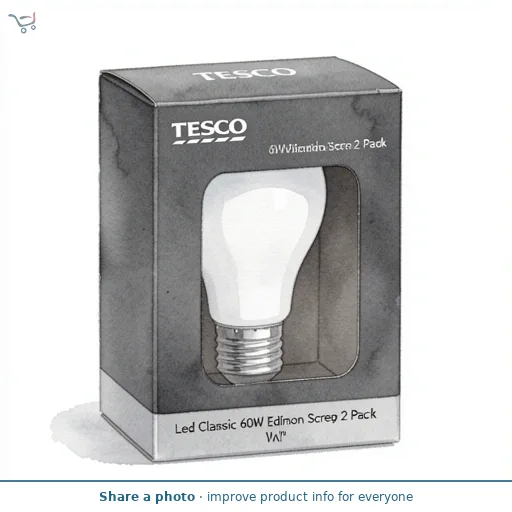 Tesco Led Classic 60W Edison Screw 2 Pack