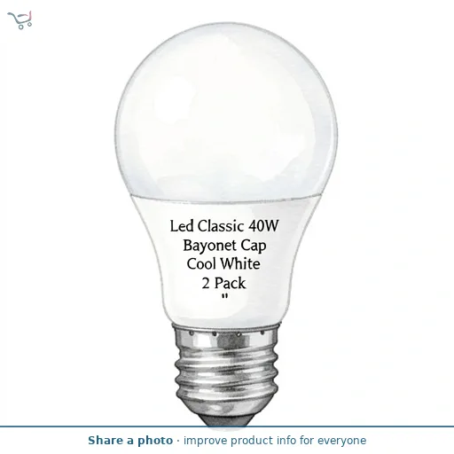 Tesco Led Classic 40W Bayonet Cap Cool White 2 Pack