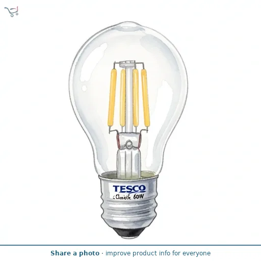 Tesco Led Filament Classic 60W Bc 2 Pack