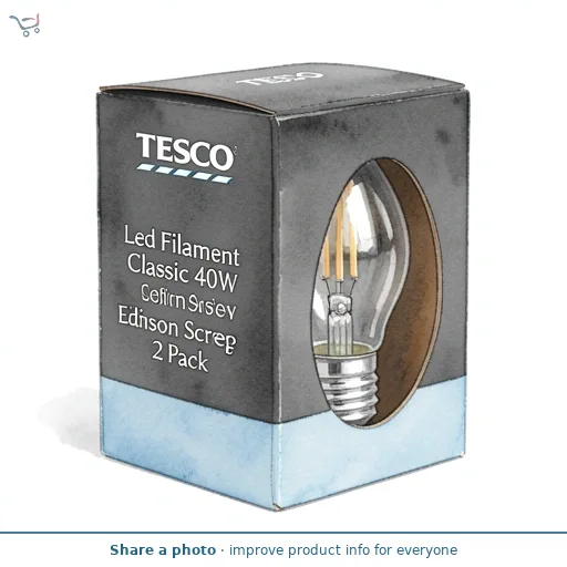Tesco Led Filament Classic 40W Edison Screw 2 Pack