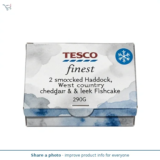 Tesco Finest 2 smocked Haddock, West country cheddar & leek Fishcake 290G