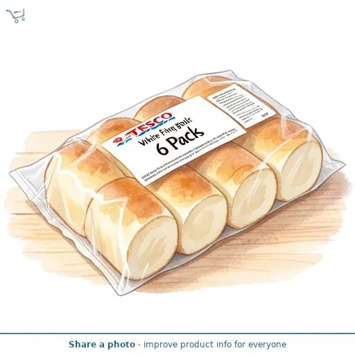 Tesco White Finger Rolls 6 Pack