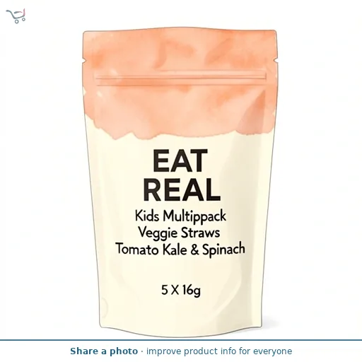 Eat Real Kids Multipack Veggie Straws Tomato Kale & Spinach 5 X 16g