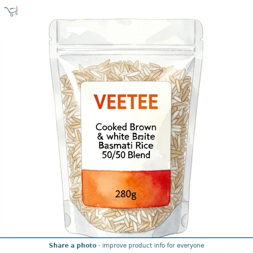 Veetee White & Brown 50/50 Basmati 280g