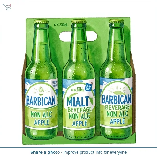 BARBICAN MALT BEVERAGE NON ALC APPLE 6 X 330ML