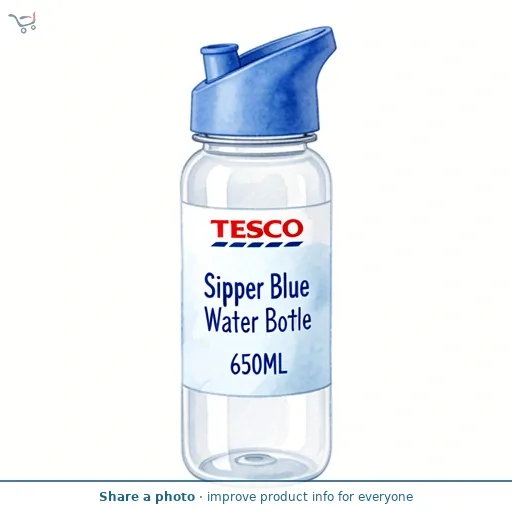 Tesco Sipper Blue Water Bottle 650Ml