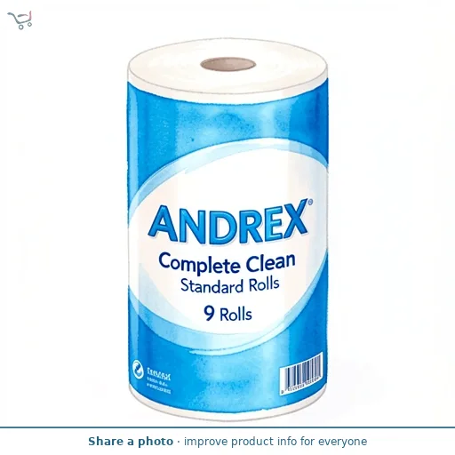 Andrex Complete Clean Toilet Tissue Standard Rolls 9 Rolls