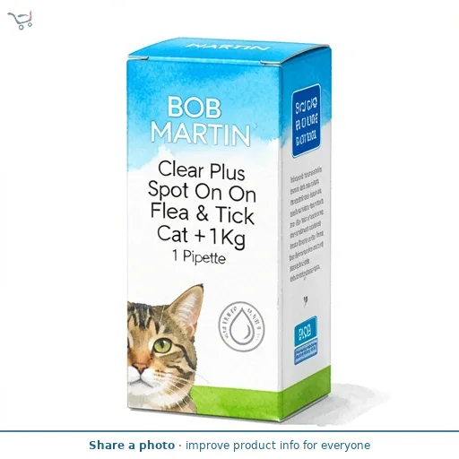 Bob Martin Clear Plus Spot On Flea & Tick Cat +1Kg 1 Pipette