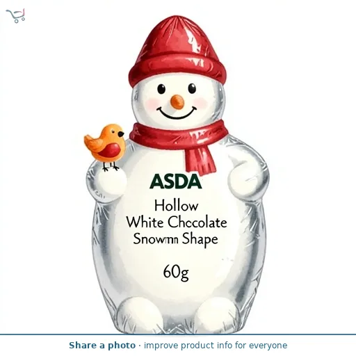 ASDA Hollow White Chocolate Snowman Shape 60g