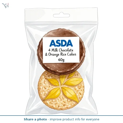 ASDA 4 Milk Chocolate & Orange Rice Cakes 60g