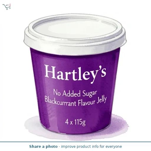 Hartley's No Added Sugar Blackcurrant Flavour Jelly 4 x 115g