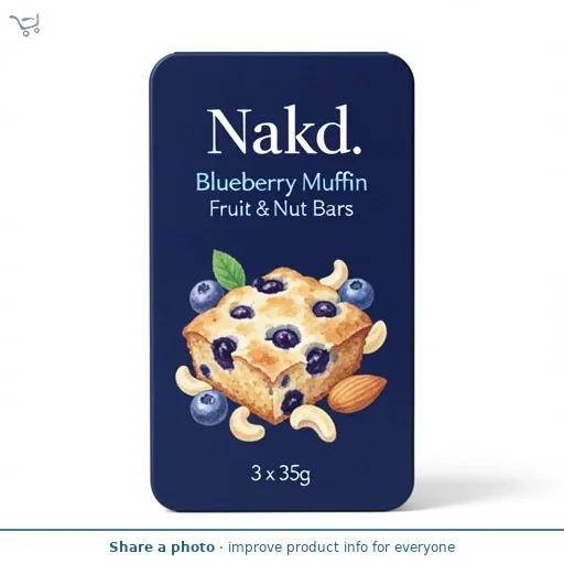 Nakd nakd. Blueberry Muffin Fruit & Nut Bars 3 x 35g