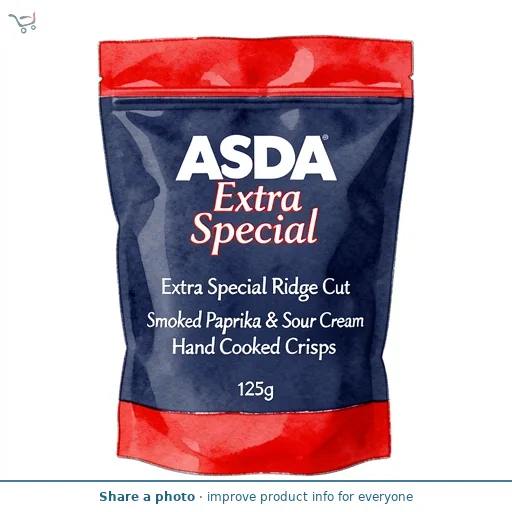 ASDA Extra Special Extra Special Ridge Cut Smoked Paprika & Sour Cream Hand Cooked Crisps 125g