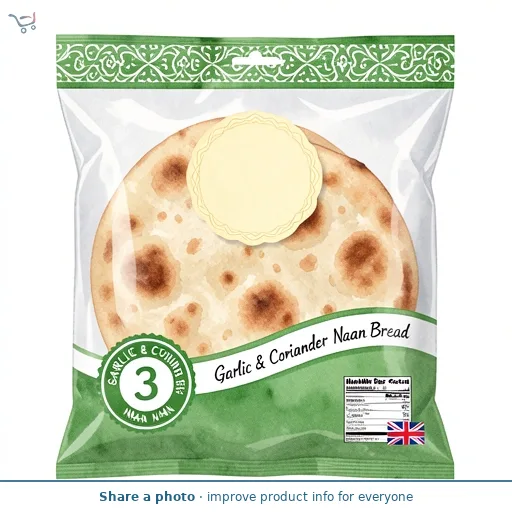 Riya's Original Recipe 3 Garlic & Coriander Naan Bread